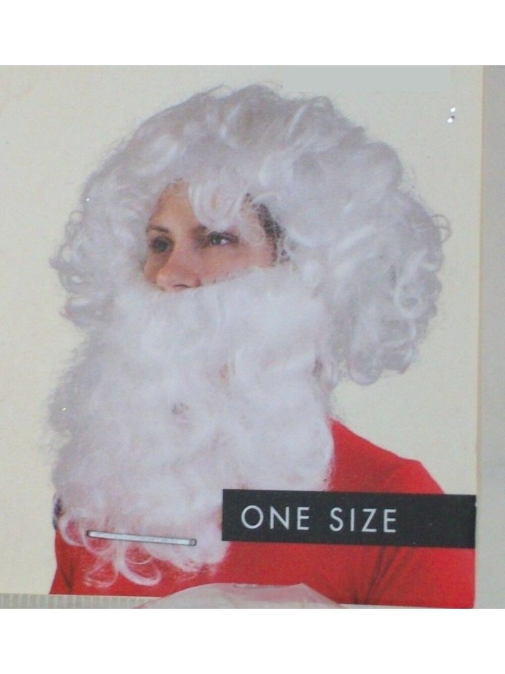 Santa White Hair & Beard 2 Piece Set Costume Christmas Holiday Wig Facial Hair